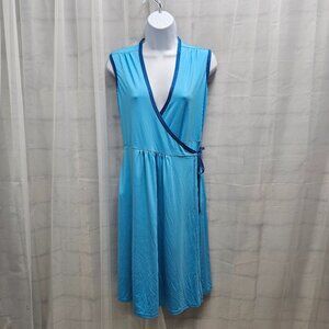 Exofficio Blue Athleisure Dress Wrap Sporty Sleeveless Gorp Granola M